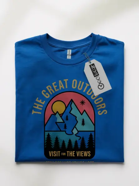 Royal Blue buy vintage outdoor adventure t-shirt retro outdoor shirt front view