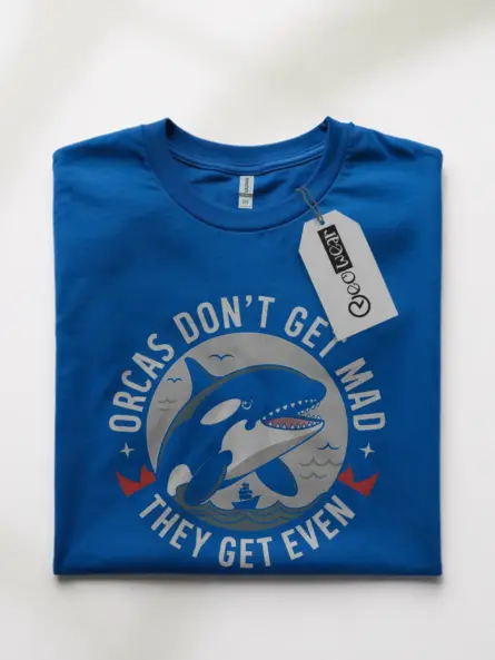 Navy lifestyle image orcas don’t get mad funny orca whale t-shirt