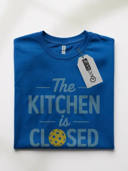 Royal Blue Funny Kitchen Is Closed Pickleball Shirt front view