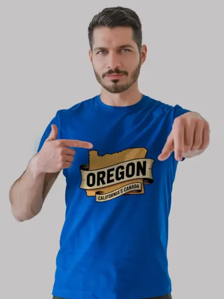Royal Blue Oregon State Pride T-Shirt retro state outline shirt