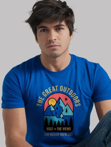Royal Blue buy vintage outdoor adventure t-shirt outdoor adventure apparel
