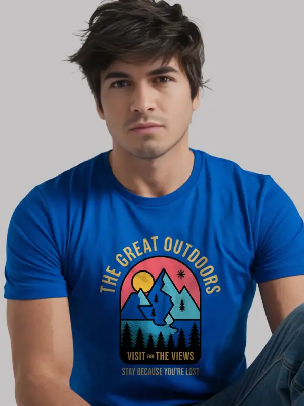 Royal Blue buy vintage outdoor adventure t-shirt outdoor adventure apparel