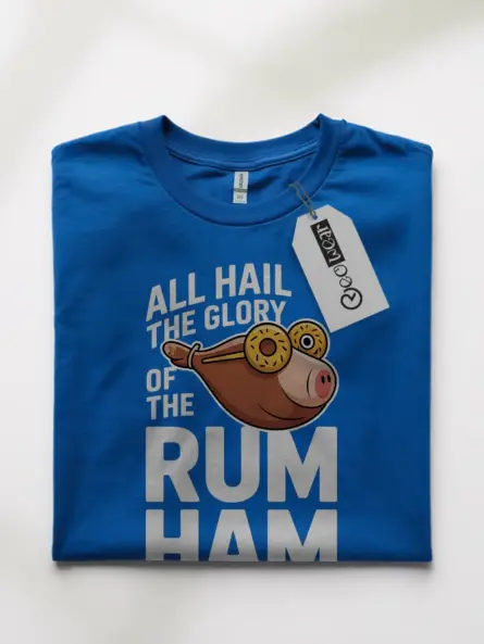 Royal Blue lifestyle view rum ham its always sunny t-shirt rum ham graphic tee frank reynolds design
