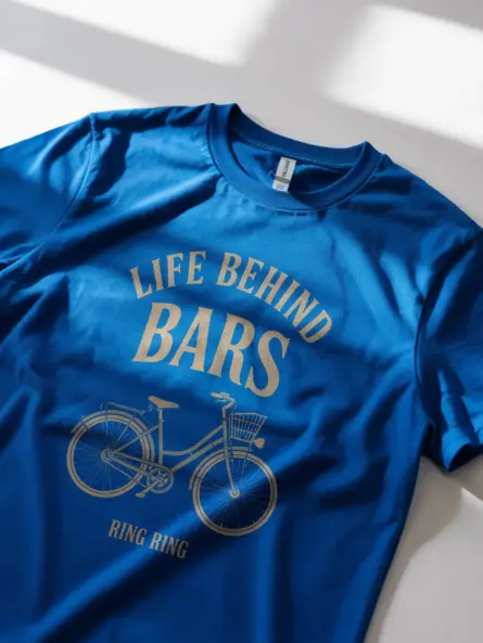Royal blue vintage bicycle pun t-shirt gift for cyclist who loves puns