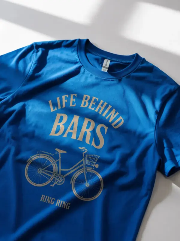 Royal blue vintage bicycle pun t-shirt gift for cyclist who loves puns