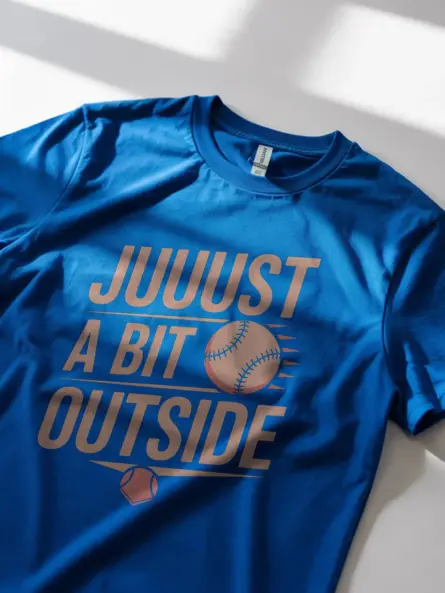 Royal Blue Lifestyle Image Just A Bit Outside Baseball Shirt for Baseball Enthusiasts