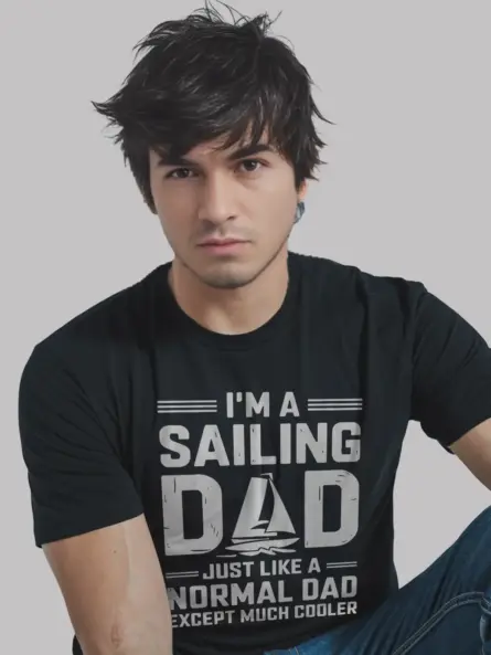 Sailing dad shirt in black – funny nautical dad tee