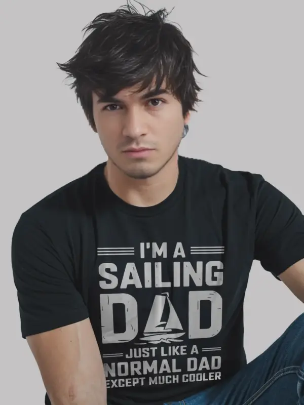 Sailing dad shirt in black – funny nautical dad tee