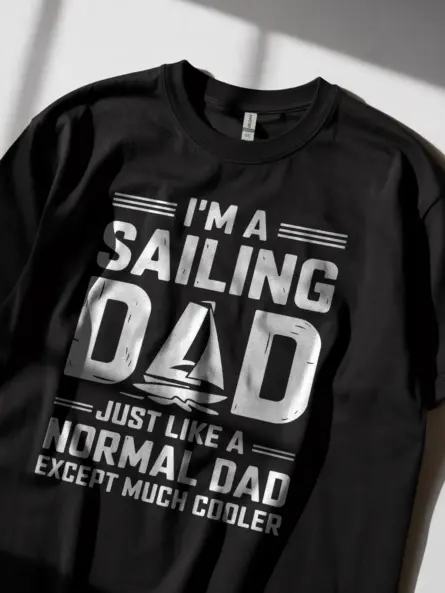 Sailing dad shirt in black – funny nautical dad tee