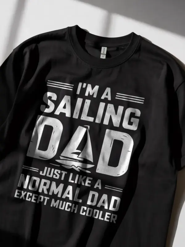 Sailing dad shirt in black – funny nautical dad tee