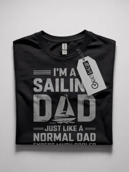 Sailing dad shirt in black – funny nautical dad tee