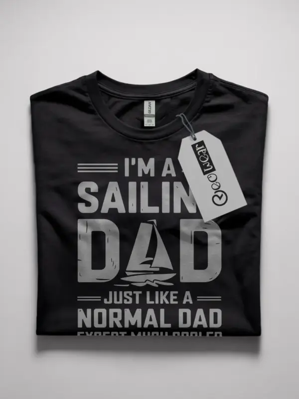 Sailing dad shirt in black – funny nautical dad tee