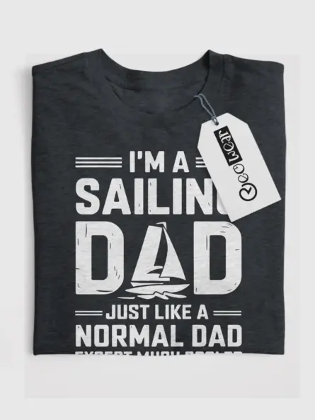 Sailing dad shirt in black – funny nautical dad tee