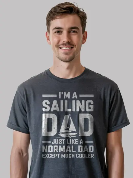 Sailing dad shirt in black – funny nautical dad tee