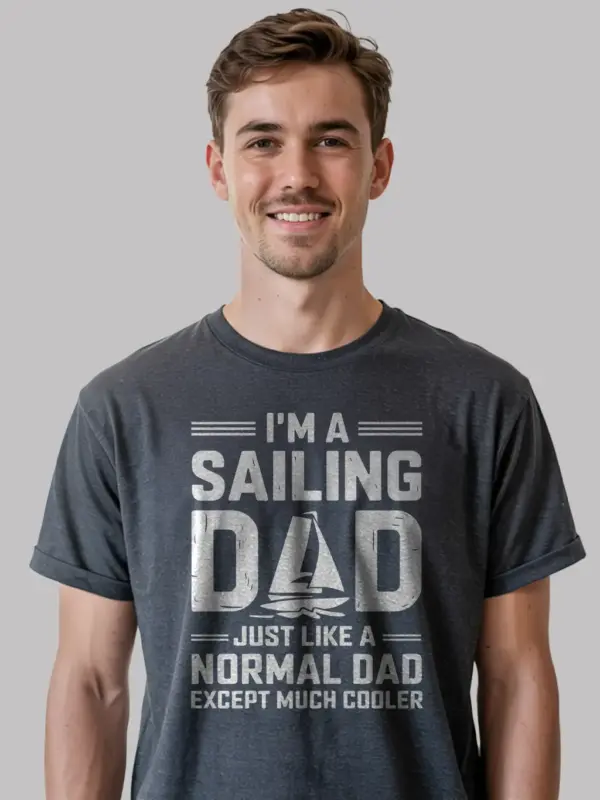 Sailing dad shirt in black – funny nautical dad tee