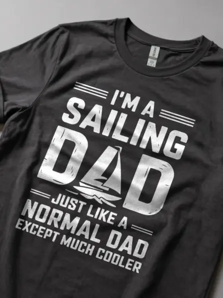 Sailing dad shirt in black – funny nautical dad tee