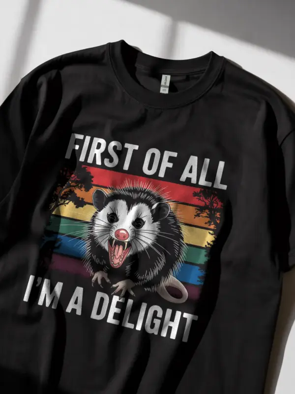 Sarcastic Opossum Shirt in Black – Funny Vintage Delight Tee