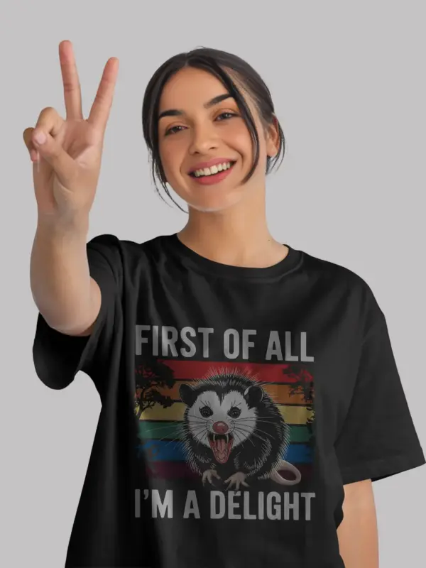 Sarcastic Opossum Shirt in Black – Funny Vintage Delight Tee
