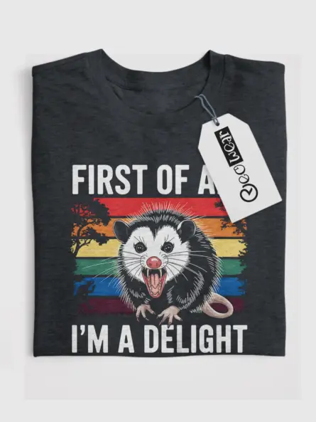 Dark Heather Sarcastic Opossum Shirt – Quirky Humor Tee