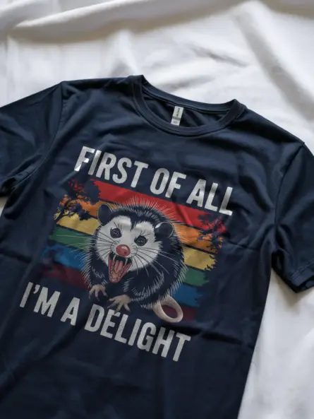 Navy Sarcastic Opossum Shirt – Self-Love Sarcasm Shirt