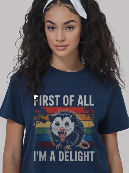 Navy Sarcastic Opossum Shirt – Self-Love Sarcasm Shirt