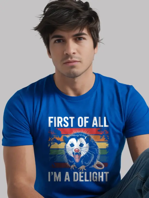 Royal Blue Sarcastic Opossum Shirt – Unique Vintage Tee