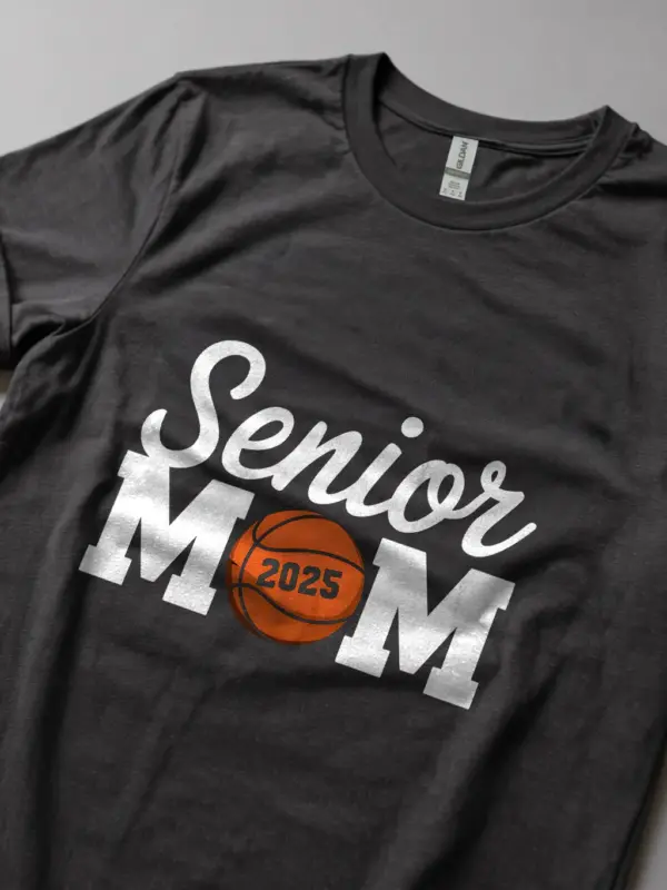 Dark heather senior mom shirt – graduation shirt