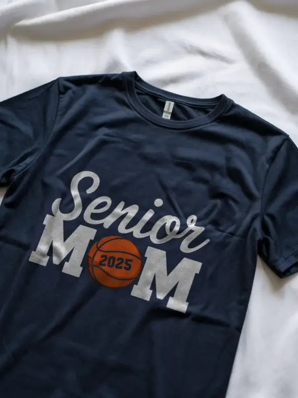 Navy senior mom shirt – basketball mom gift
