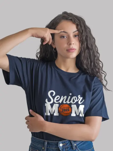 Navy senior mom shirt – basketball mom gift