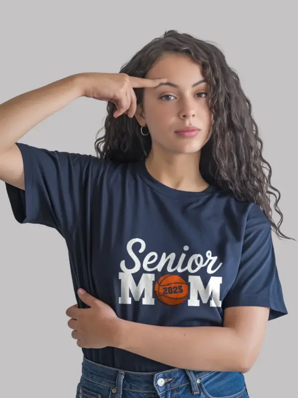 Navy senior mom shirt – basketball mom gift