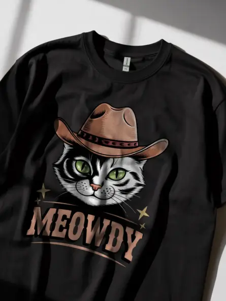 Serengeti cowboy cat shirt in black – trendy cowboy cat lover tee