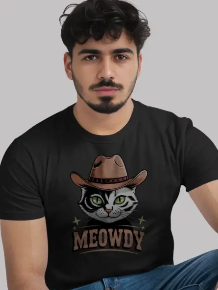 Serengeti cowboy cat shirt in black – trendy cowboy cat lover tee