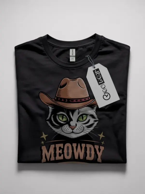 Serengeti cowboy cat shirt in black – trendy cowboy cat lover tee