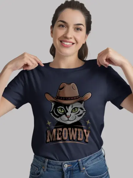 Navy serengeti cowboy cat shirt – funny pet cat tee