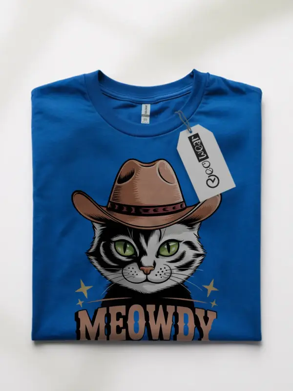 Royal blue serengeti cowboy cat shirt – western texas meme shirt