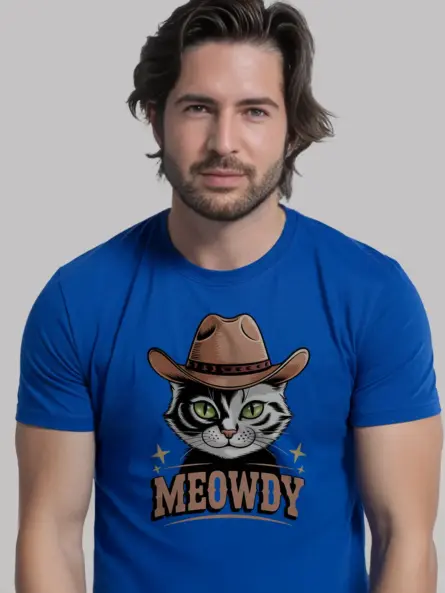 Royal blue serengeti cowboy cat shirt – western texas meme shirt