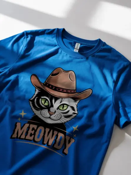 Royal blue serengeti cowboy cat shirt – western texas meme shirt