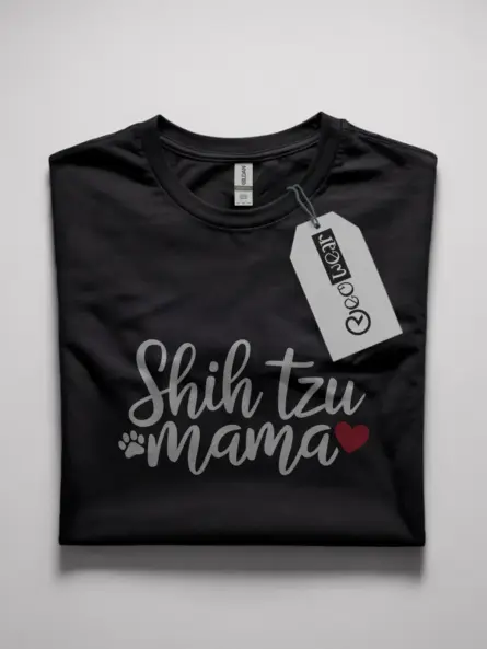 Shih tzu mama shirt in black – cute dog lover gift