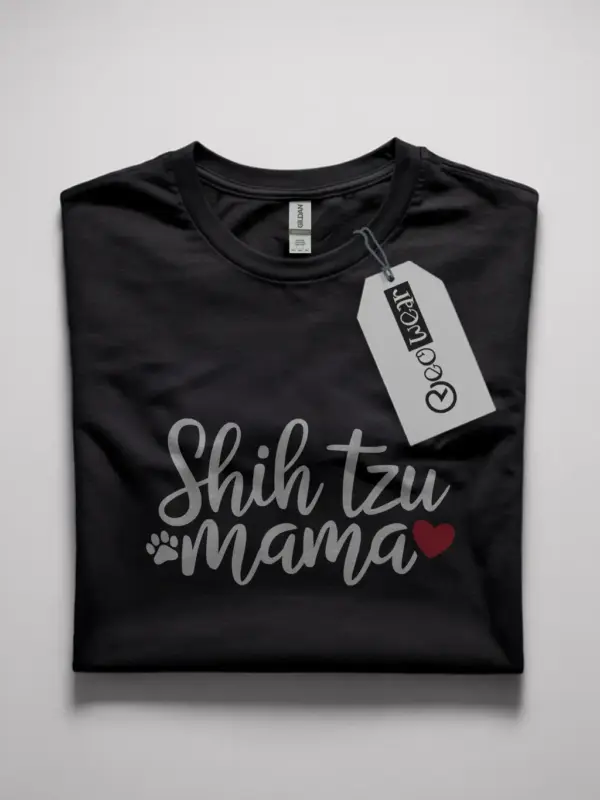 Shih tzu mama shirt in black – cute dog lover gift