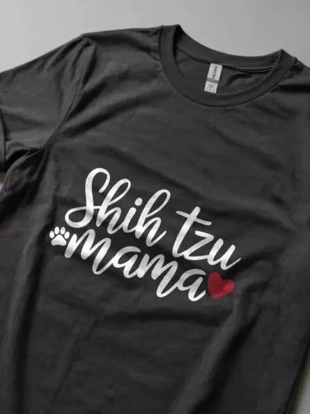 Dark Heather Shih Tzu Mama Shirt – Shih Tzu Owner Shirt