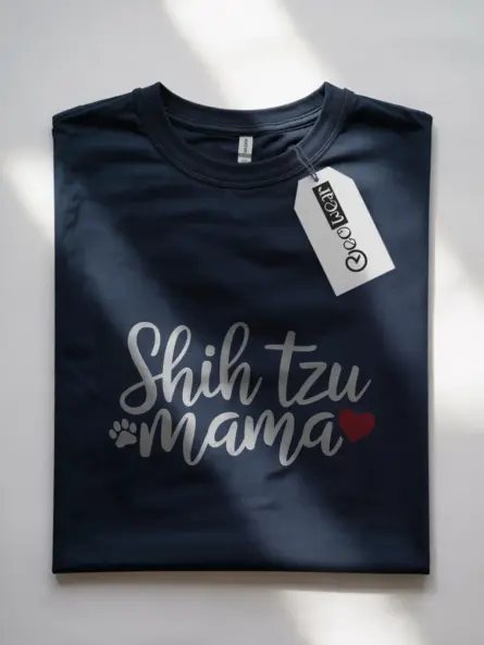 Navy shih tzu mama shirt – dog mom gift