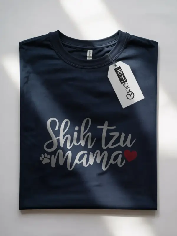 Navy shih tzu mama shirt – dog mom gift