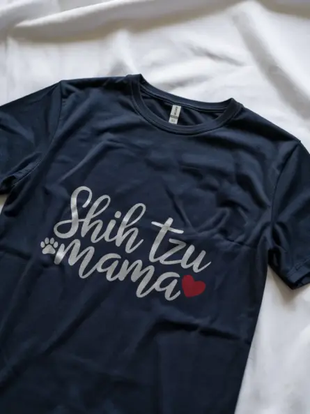 Navy shih tzu mama shirt – dog mom gift