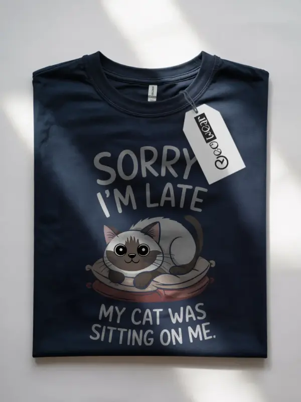 Navy siamese cat funny shirt – cat lover gift tee