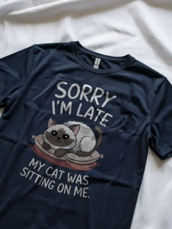 Navy siamese cat funny shirt – cat lover gift tee