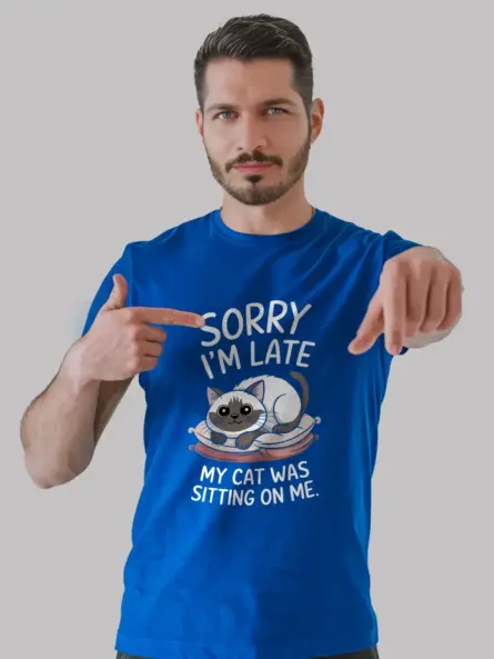 Royal blue siamese cat funny shirt – humorous cat lover shirt