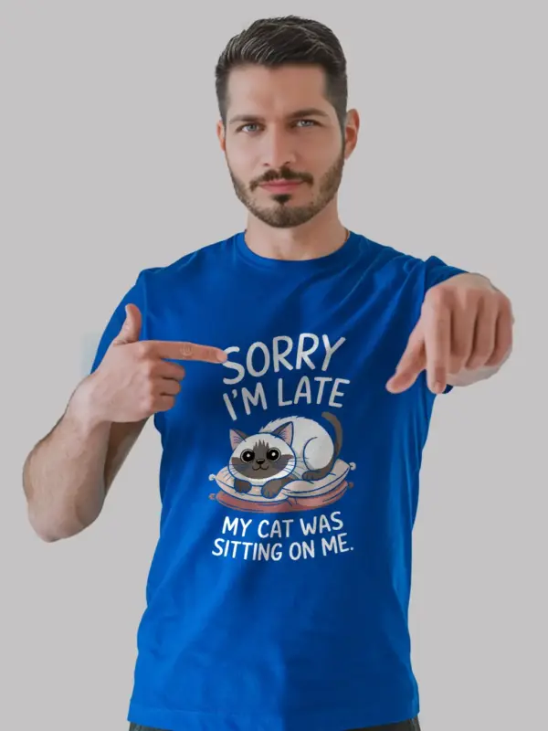 Royal blue siamese cat funny shirt – humorous cat lover shirt