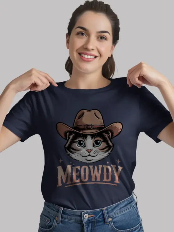 Navy snowshoe cat meowdy shirt – pet cat mom dad tee