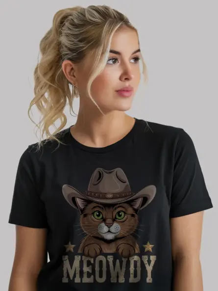 Playful somali cat meowdy shirt – cowboy tee - image 2