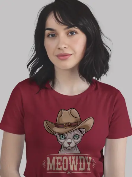 Red sphynx cat meowdy shirt – cute cowboy cat t-shirt